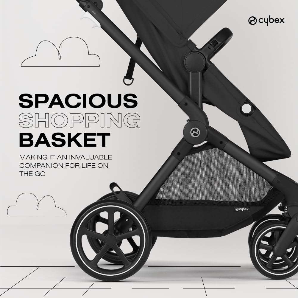 Cybex EOS 5-in-1 Travel System Stroller + Lightweight Aton G Infant Car Seat, Seashell Beige