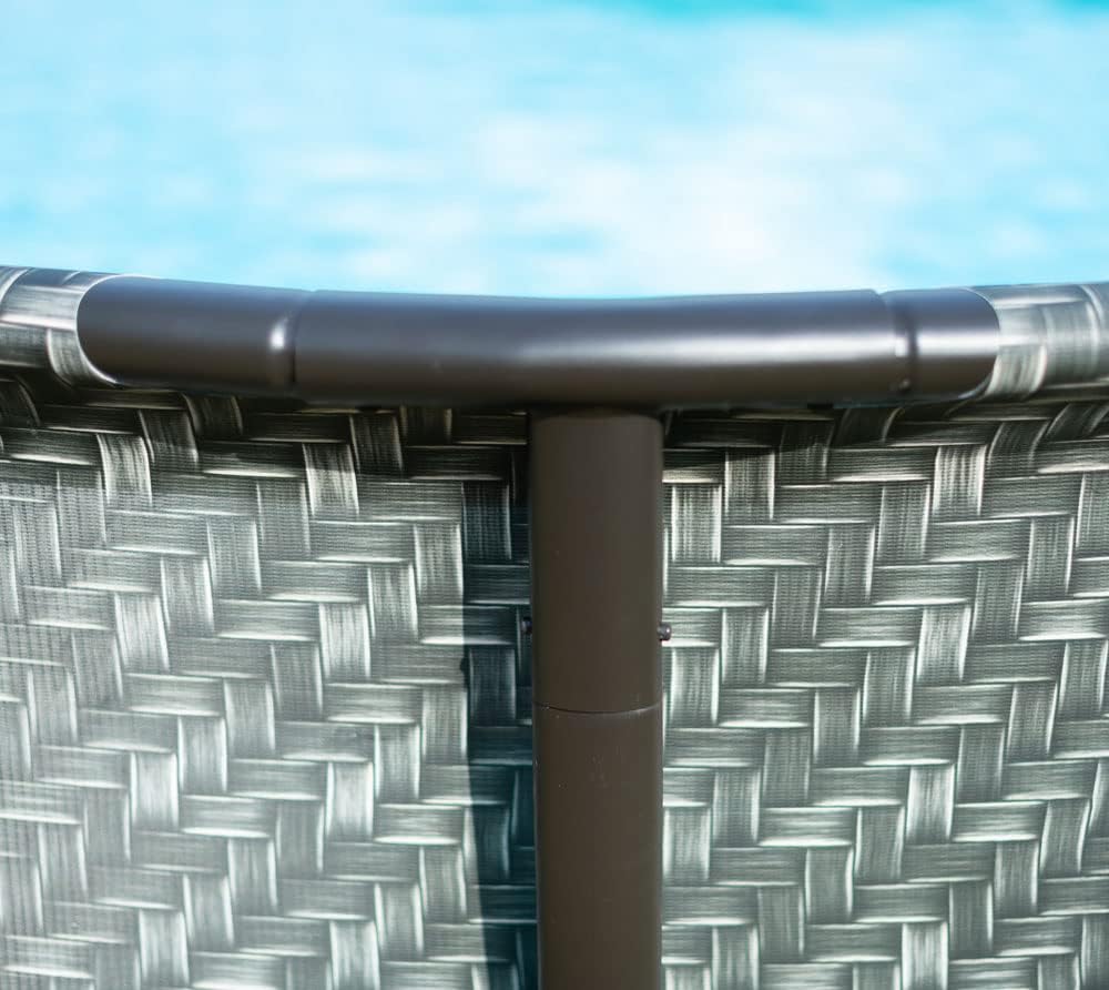 Summer Waves Frame Pool Complete Set | Round 488 x 122 cm Rattan Look Grey