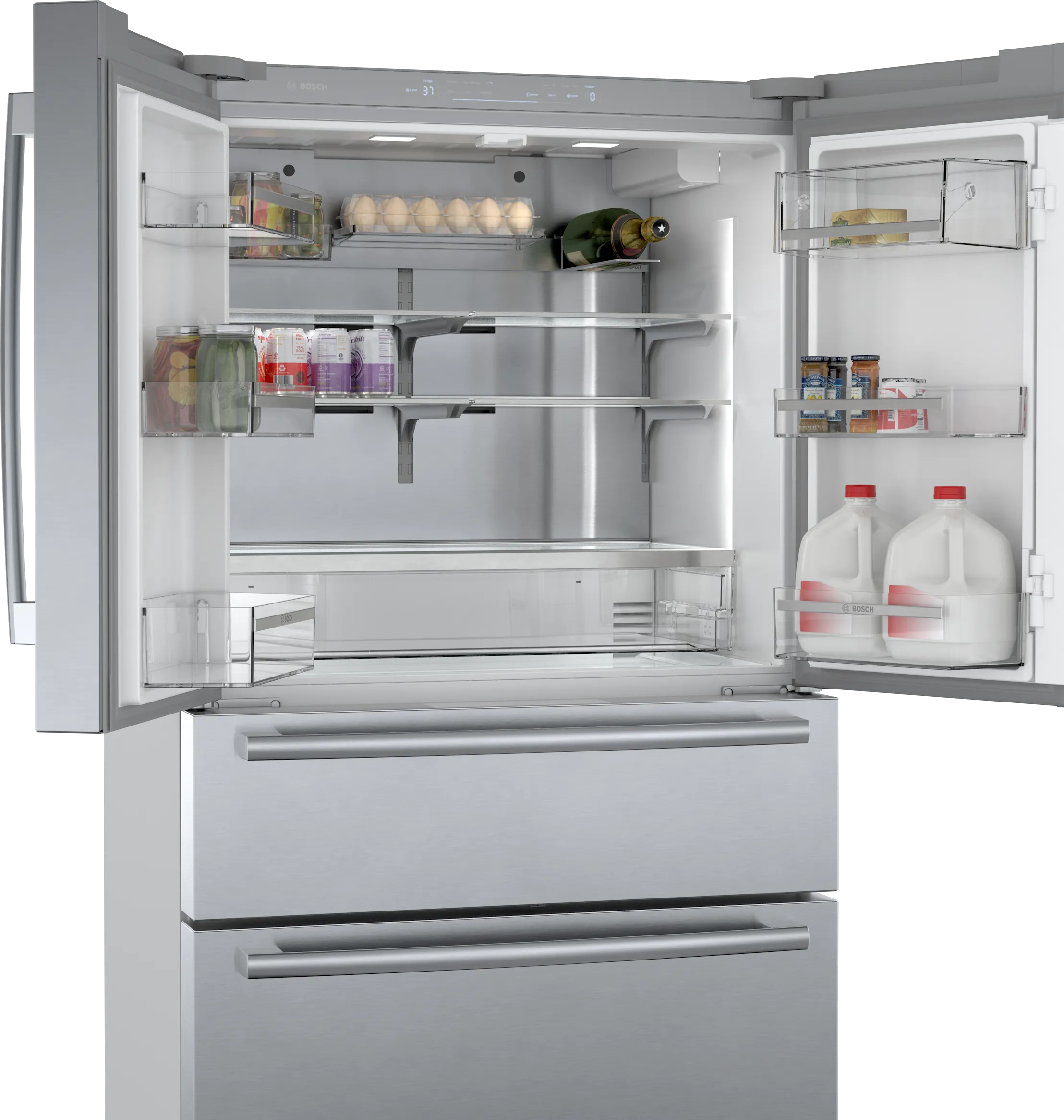 Bosch B36CL80SNS 800 Series French Door Bottom Mount Refrigerator 36'' Stainless steel (with anti-fingerprint)