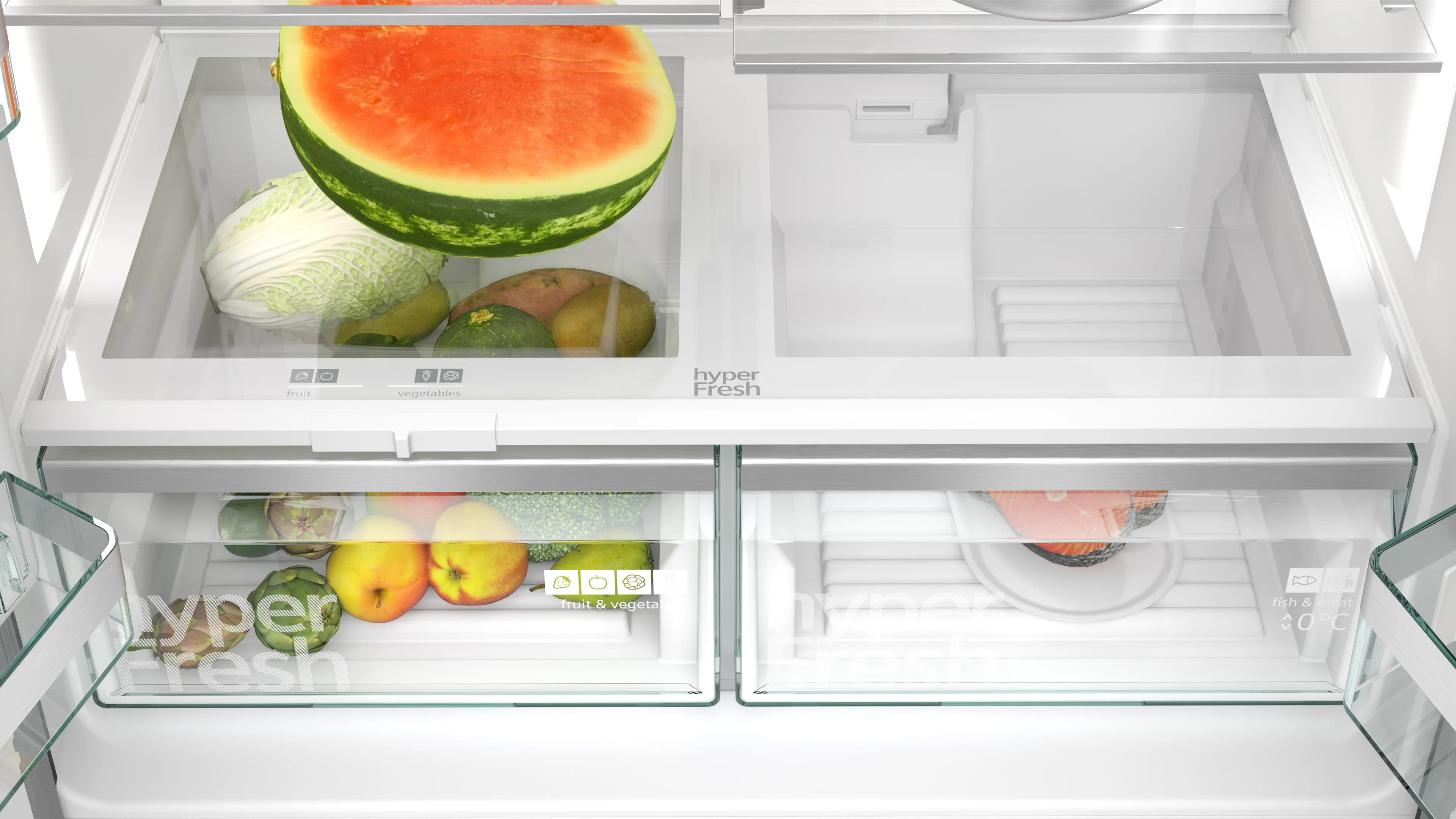 SIEMENS KF96DPXEA iQ700 French door bottom freezer. multi door 183 x 90.5 cm Brushed black steel antiFingerprint. Total noFrost