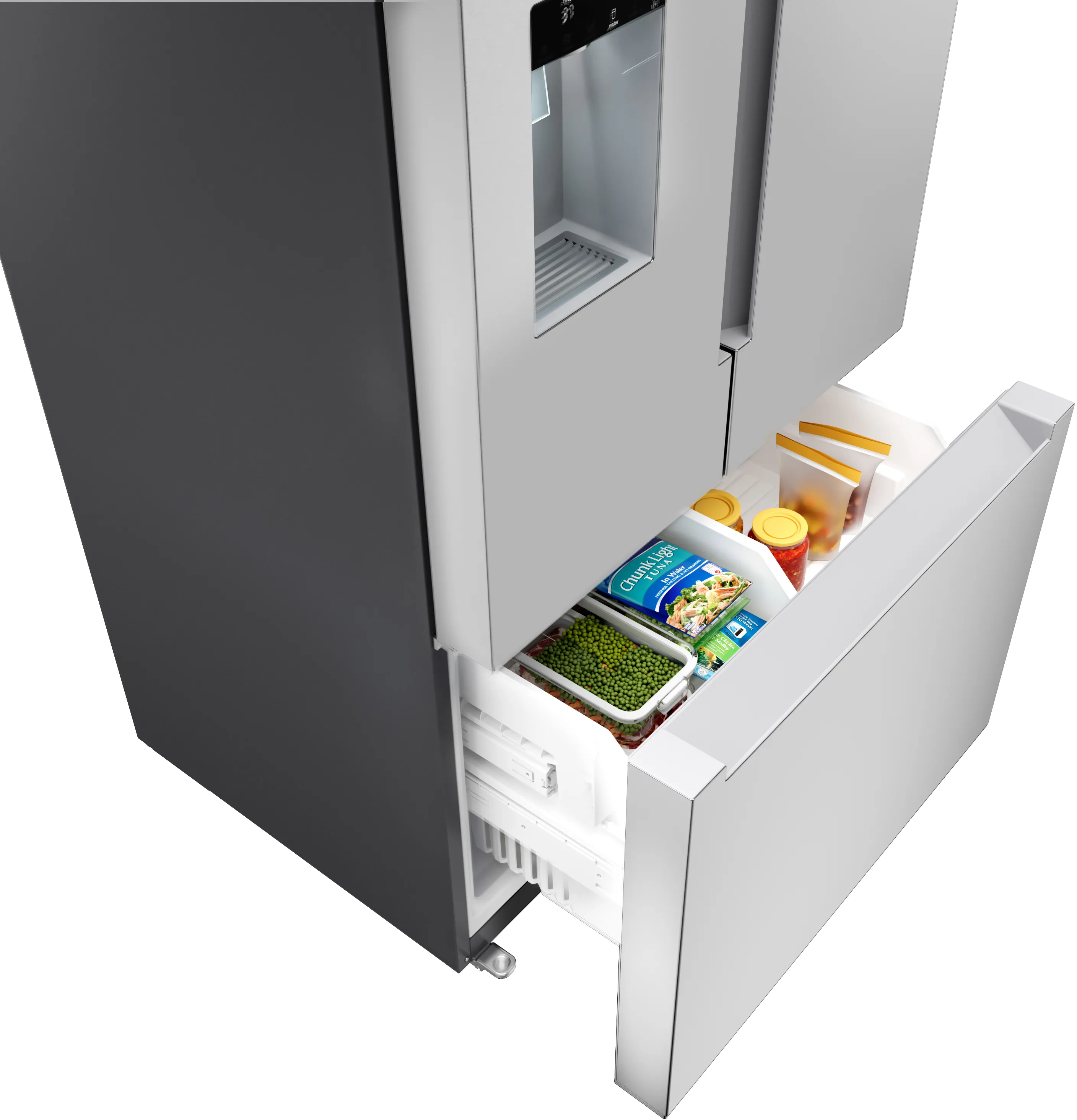 Bosch B36FD10ENS 100 Series French Door Bottom Mount Refrigerator 36'' Stainless steel (with anti-fingerprint). Total No Frost