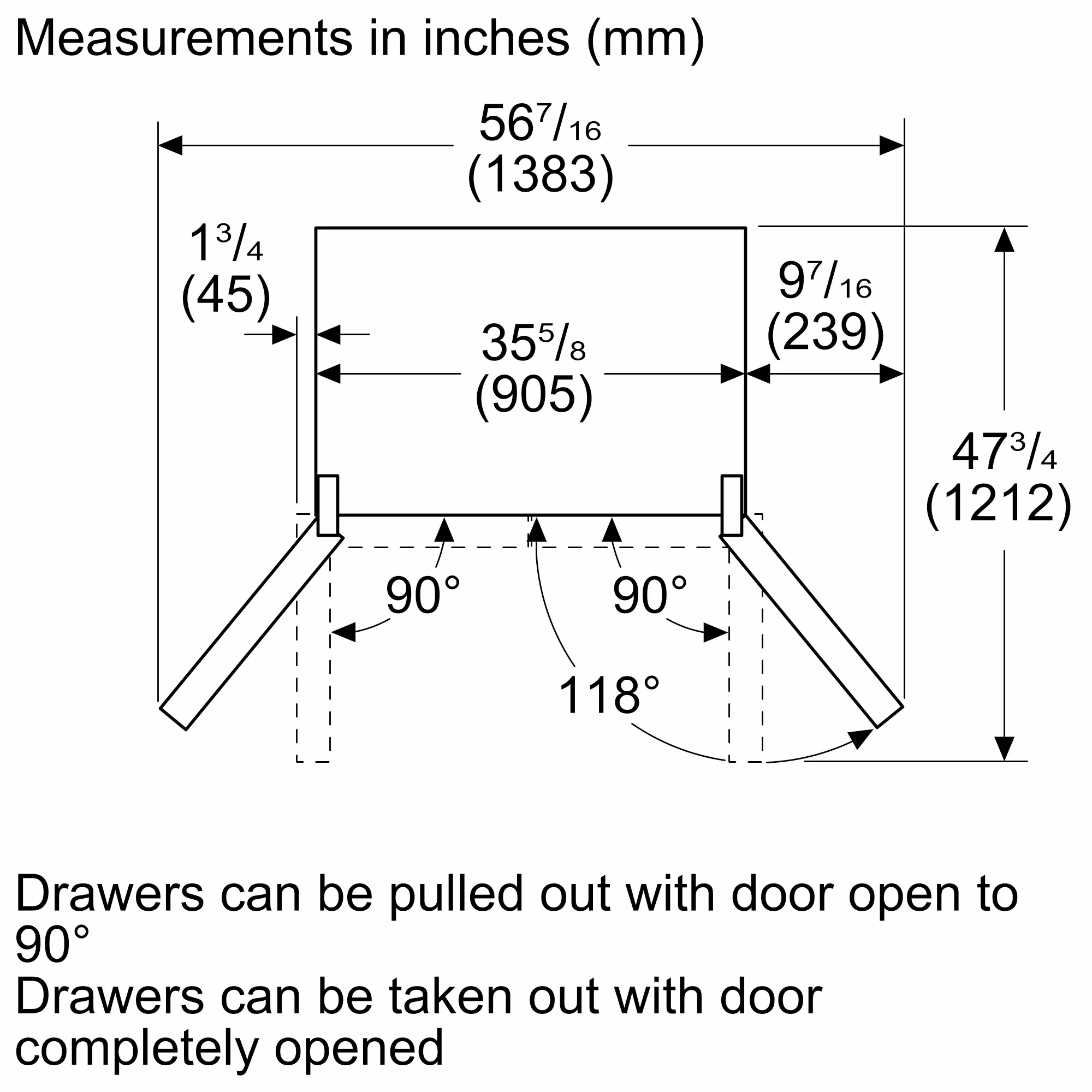 Bosch B36FD10ENS 100 Series French Door Bottom Mount Refrigerator 36'' Stainless steel (with anti-fingerprint). Total No Frost