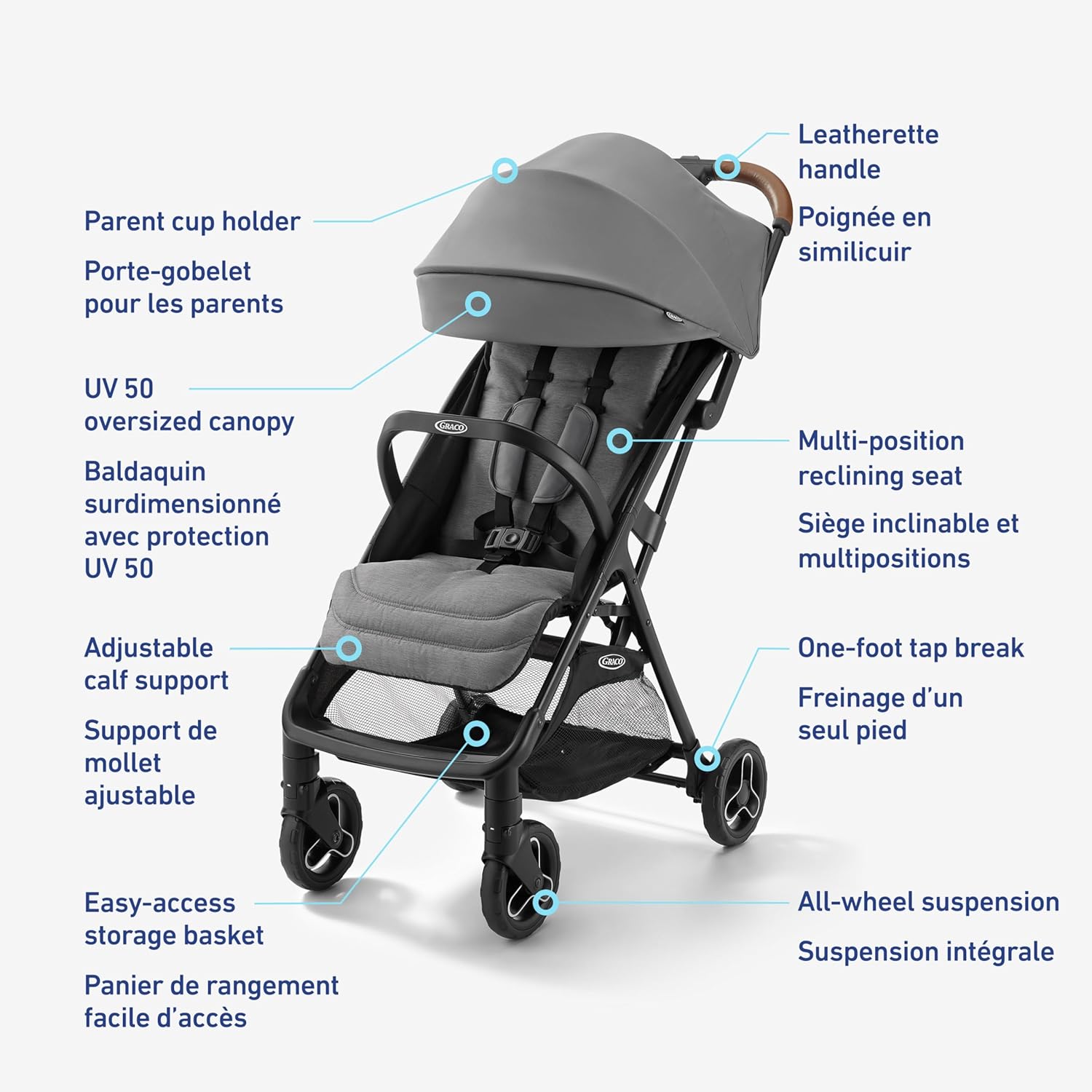 Graco Ready2Jet Compact Stroller – Compact Travel Stroller with Automatic Fold