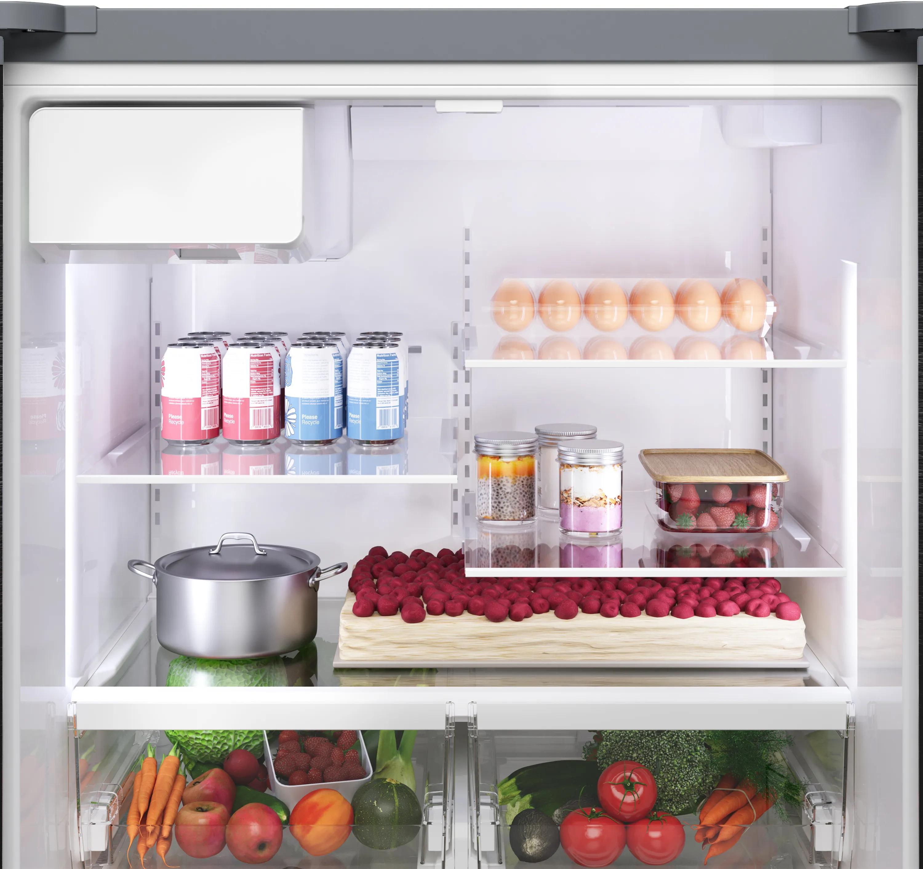Bosch B36FD10ENS 100 Series French Door Bottom Mount Refrigerator 36'' Stainless steel (with anti-fingerprint). Total No Frost