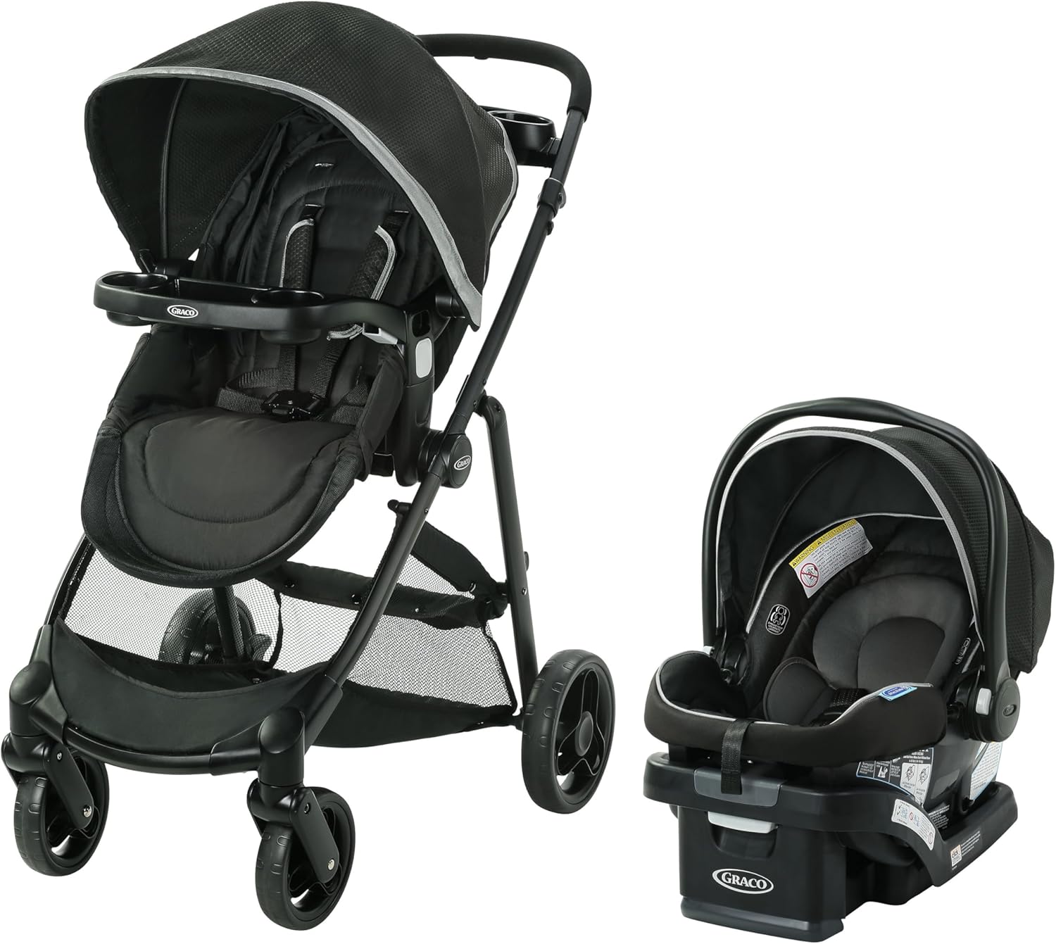 Graco Modes Element Travel System, 3-in-1 Baby Stroller and Car Seat Combo with Rear-Facing SnugRide SnugLock 35 Lite Infant Car Seat, Rear-Facing from 1.8-16 kg (4-35 lb), Miles