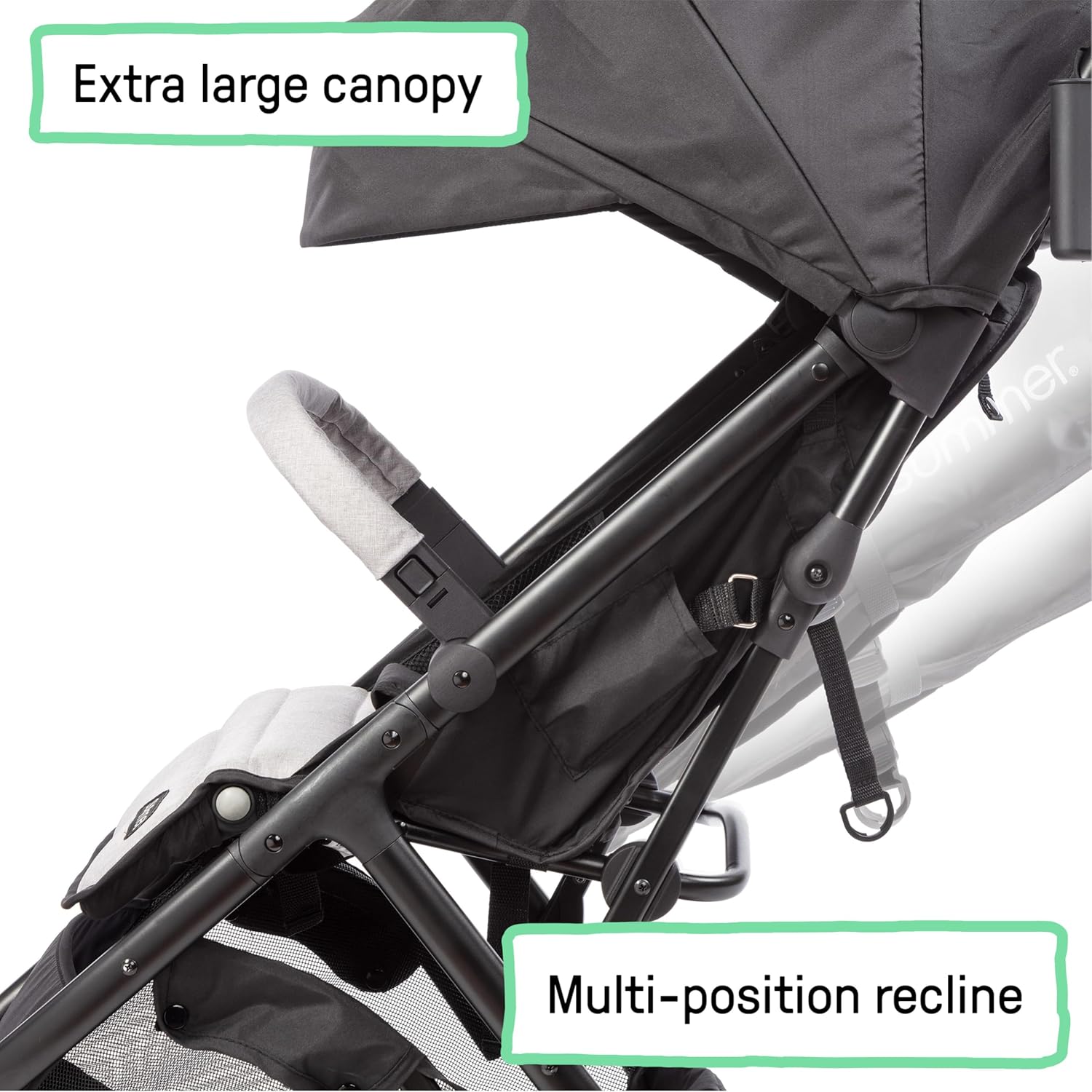 Ingenuity 3Dquickclose CS+ Compact Fold Stroller – Lightweight Stroller with Oversized Canopy, Extra-Large Storage and Compact Fold