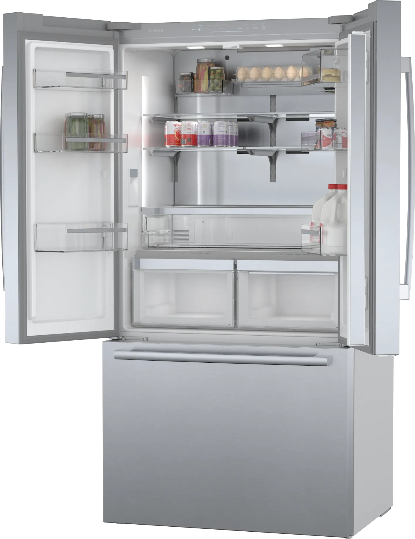Bosch B36CT80SNS 800 Series French Door Bottom Mount Refrigerator 36'' Stainless steel (with anti-fingerprint)