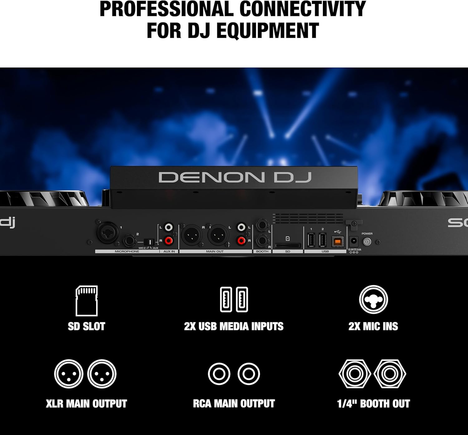 Denon DJ SC LIVE 4 Standalone DJ Controller with Stem Separation on 4-Decks, Wi-Fi Streaming, Build-in Speakers, Serato DJ and Virtual DJ Compatible