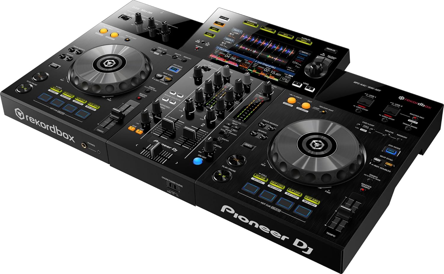 Pioneer XDJ-RR 2-Channel All-in-One DJ System - Black Bundle with Case, Headphones, and Austin Bazaar Polishing Cloth