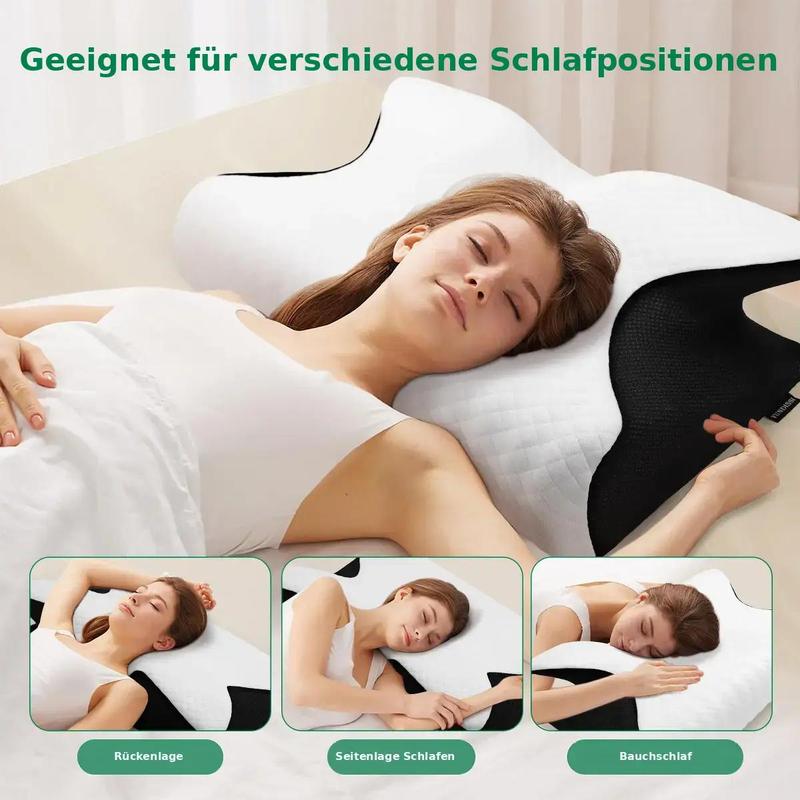 Memory Foam Nackenkissen, 1 Stück atmungsaktives Design Nackenkissen, bequemes & unterstützendes Nackenkissen, Schlafkissen für Seiten- & Rückenschläfer
