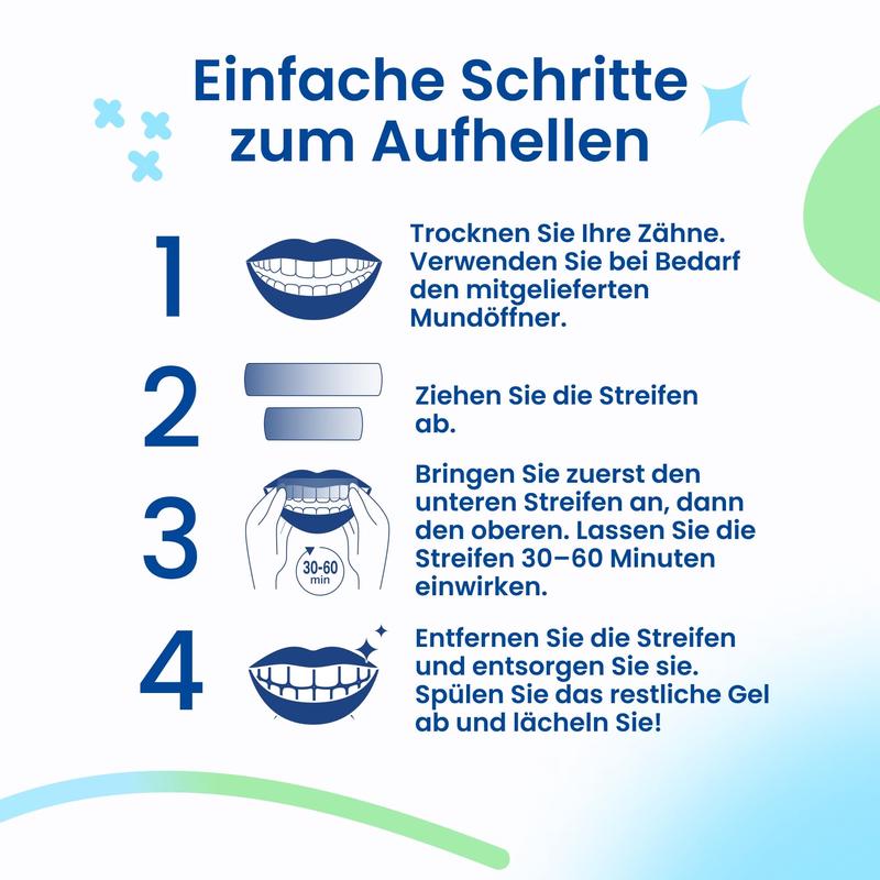 DRDENT Professional Zahnaufhellungsstreifen 21 Anwendungen - Zahnschmelz-sicher - Ohne Schmerzempfindlichkeit - Professionelle Zahnbleaching Strips - 42 Streifen + Mundöffner Inklusive