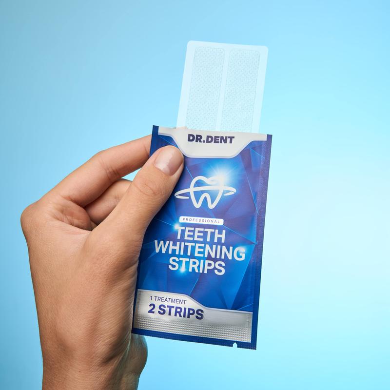 DRDENT Professional Zahnaufhellungsstreifen 21 Anwendungen - Zahnschmelz-sicher - Ohne Schmerzempfindlichkeit - Professionelle Zahnbleaching Strips - 42 Streifen + Mundöffner Inklusive