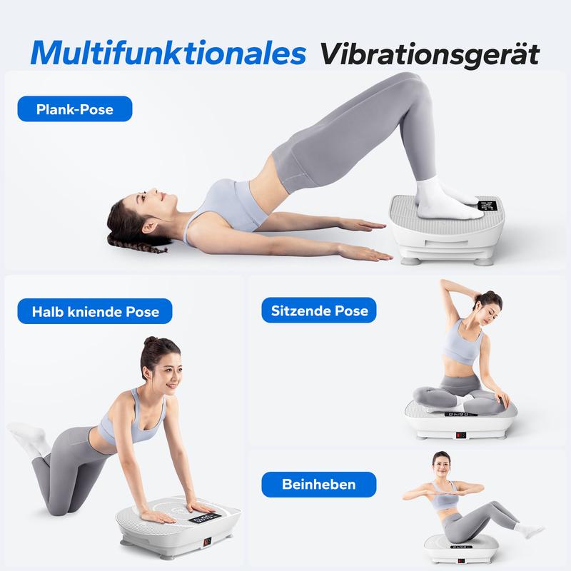 MERACH - Vibrationsplatte, Trainingsgerät für Lymphdrainage und Ganzkörpertraining, Fitness-Vibrationsplattform für Muskelaufbau, Fettverbrennung und verbesserte Durchblutung – Sichtbare Ergebnisse in zwei Wochen
