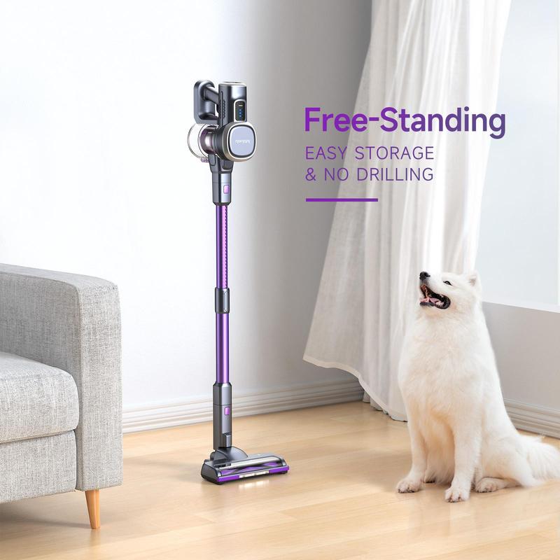 Lubluelu-Cordless Self-Standing Vacuum Cleaner, 25KPa leistungsstarke Saugkraft, 220W Stick Hoover für Tierhaare, Hartböden und Teppiche, 600ml Mülleimer