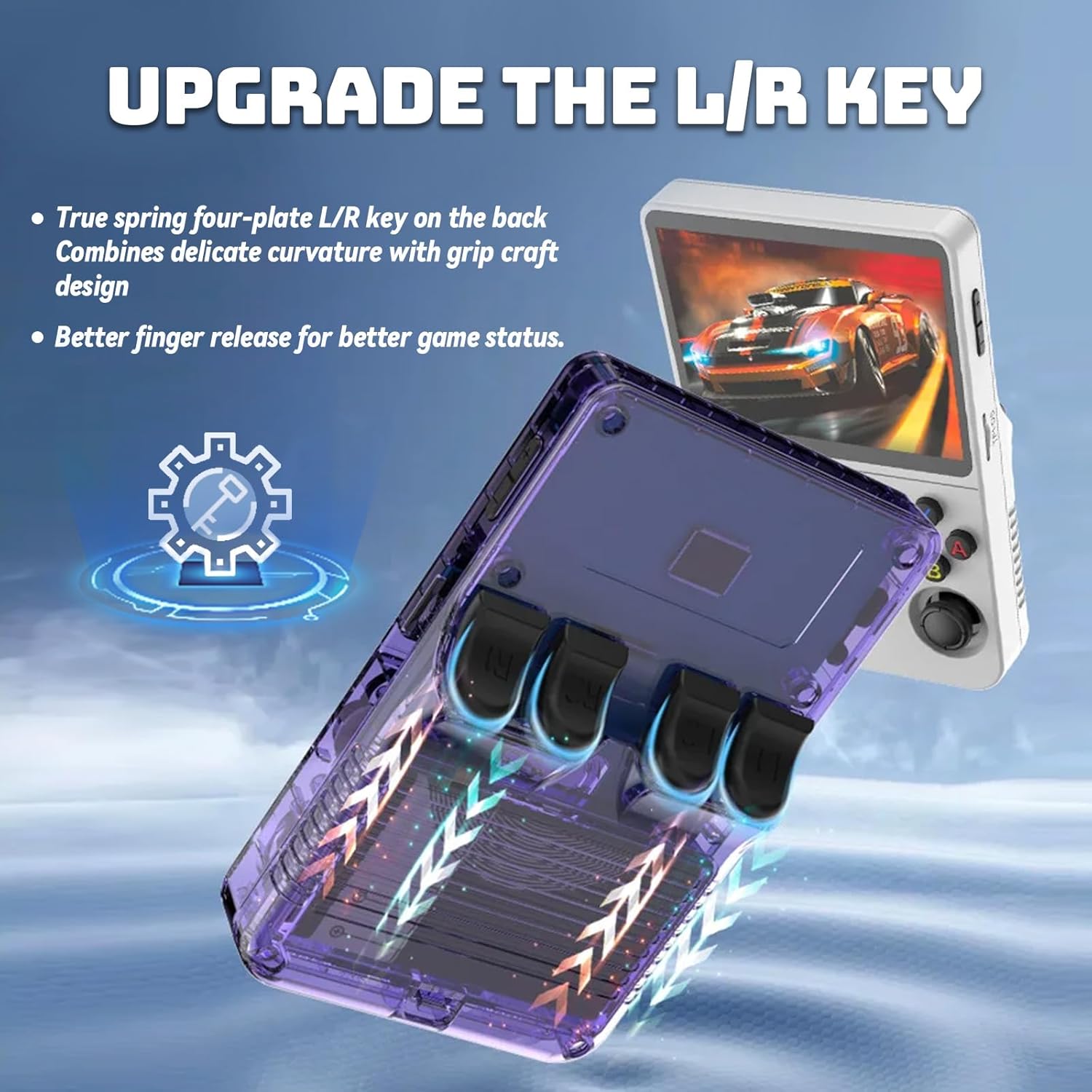 KINMRIS R36S Retro Handheld Spielkonsole, Retro Konsole 3,5-Zoll-IPS-Bildschirm, 128 G über 40.000 Spiele, tragbare Spielkonsole für Kinder und Erwachsene, unterstützt mehrere Emulatoren (Lila)