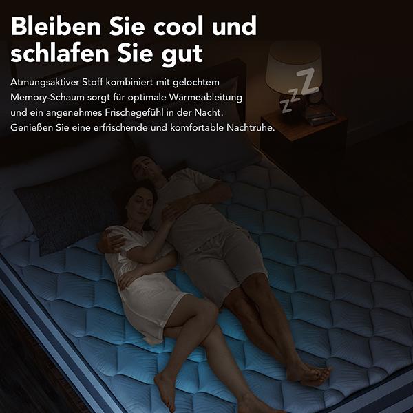 HOMAVO Taschenfederkernmatratze, 10 Schichten Premium-Materialien, 7 Zonen, 25 cm, integrierte Top-Schicht
