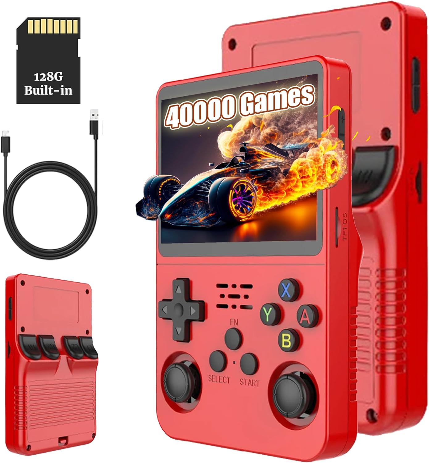 KINMRIS R36S Retro Handheld Spielkonsole, Retro Konsole 3,5-Zoll-IPS-Bildschirm, 128 G über 40.000 Spiele, tragbare Spielkonsole für Kinder und Erwachsene, unterstützt mehrere Emulatoren (Lila)