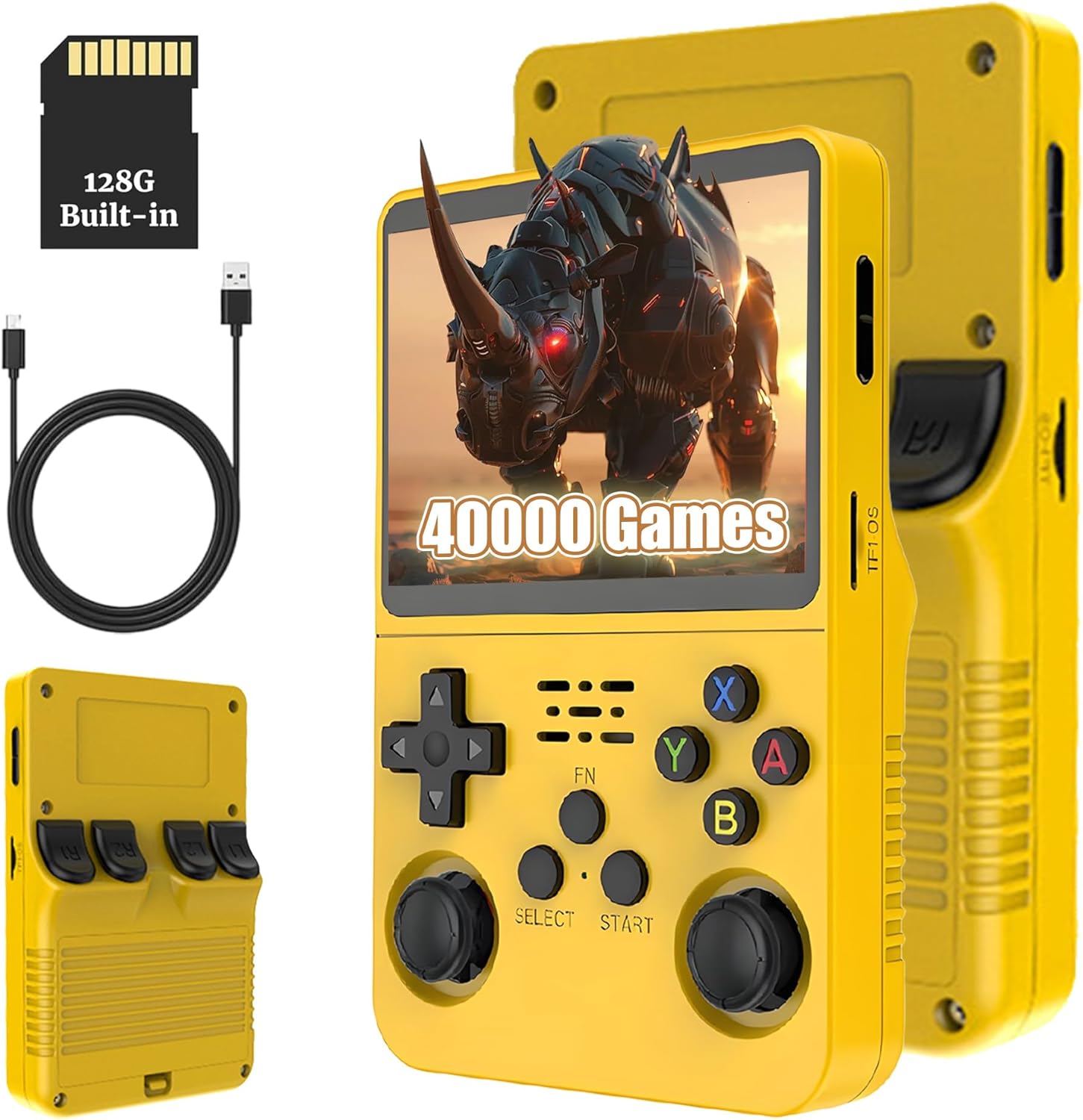 KINMRIS R36S Retro Handheld Spielkonsole, Retro Konsole 3,5-Zoll-IPS-Bildschirm, 128 G über 40.000 Spiele, tragbare Spielkonsole für Kinder und Erwachsene, unterstützt mehrere Emulatoren (Lila)