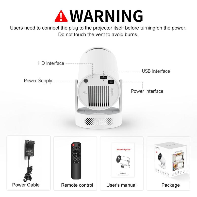 MAGCUBIC Tragbarer Projektor, 290ANSI Android 11 Tragbarer Projektor, WiFi6 BT5.4 Eingebauter Lautsprecher Mini Smart Projektor für Zuhause