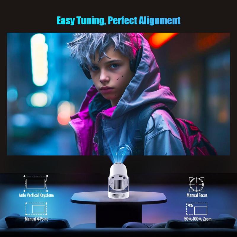 MAGCUBIC Tragbarer Projektor, 290ANSI Android 11 Tragbarer Projektor, WiFi6 BT5.4 Eingebauter Lautsprecher Mini Smart Projektor für Zuhause