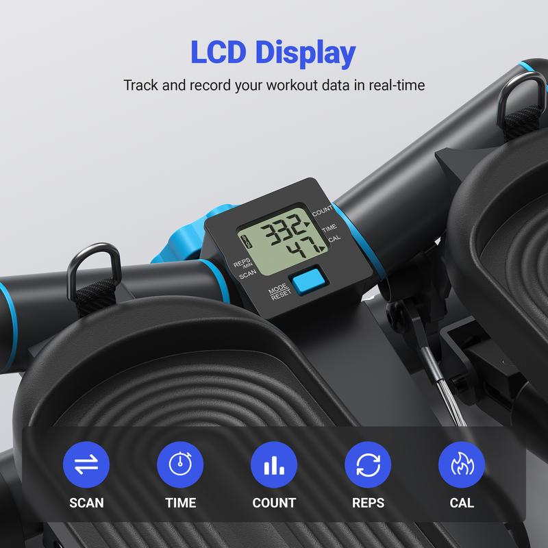 MERACH Mini Steppers for Exercise, Twist Stepper with Resistance Bands, 150 kg Capacity Stair Step Cardio Equipment for Full Body Workout