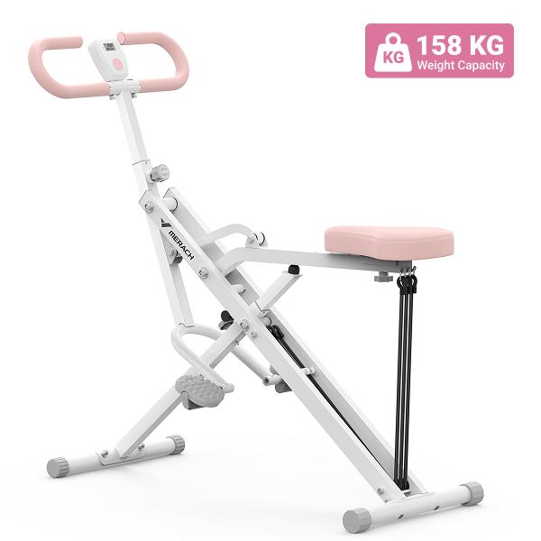 MERACH Squat Machine Glutes Workout Adjustable Resistance Foldable Exercise Equipment Leg Exercise Machine, FathersDayGift with 350lbs Weight Capacity, Rowing Machine