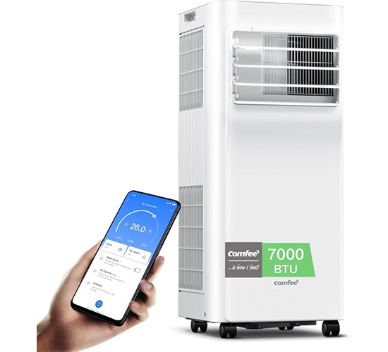 Mobiles Klimagerät ,Kühlen&Ventilieren&Entfeuchten,APP-Steuerung,Raumgröße bis 68m³(25㎡),Mobile Klimaanlage mit Abluftschlauch