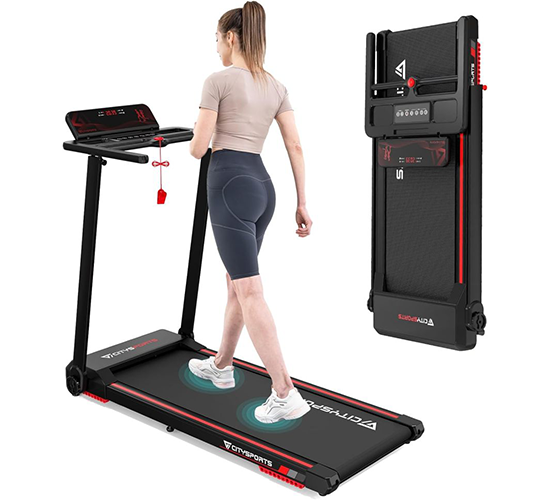 Elektrisches Laufband,Klappbares Laufband für Zuhause bis 12 km/h,mit LED-Anzeige,APP und 360° Tablet Holder,kompakte Walking Pad für Zuhause und Büro