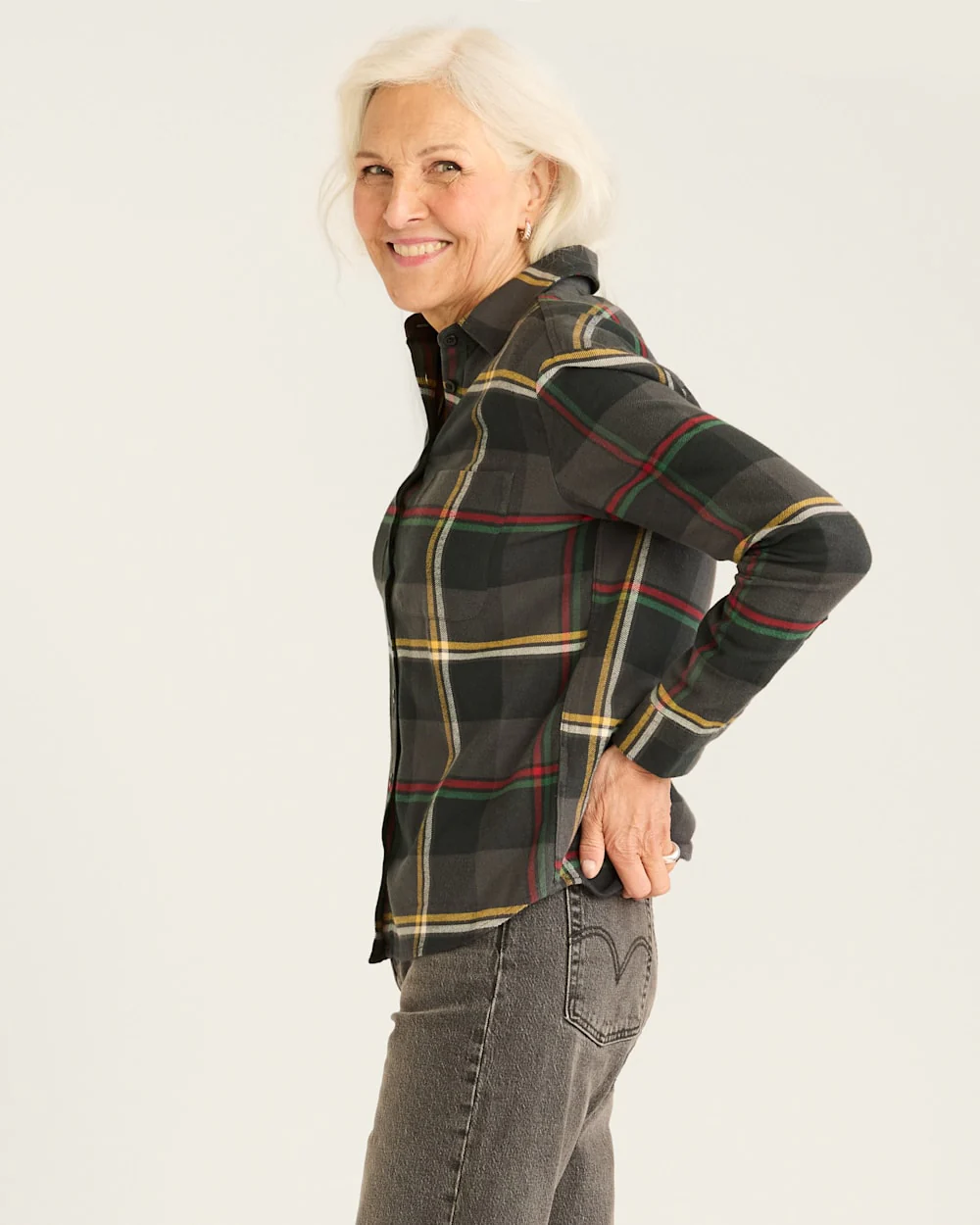 WOMEN'S PLAID BOYFRIEND DOUBLEBRUSHED FLANNEL SHIRT