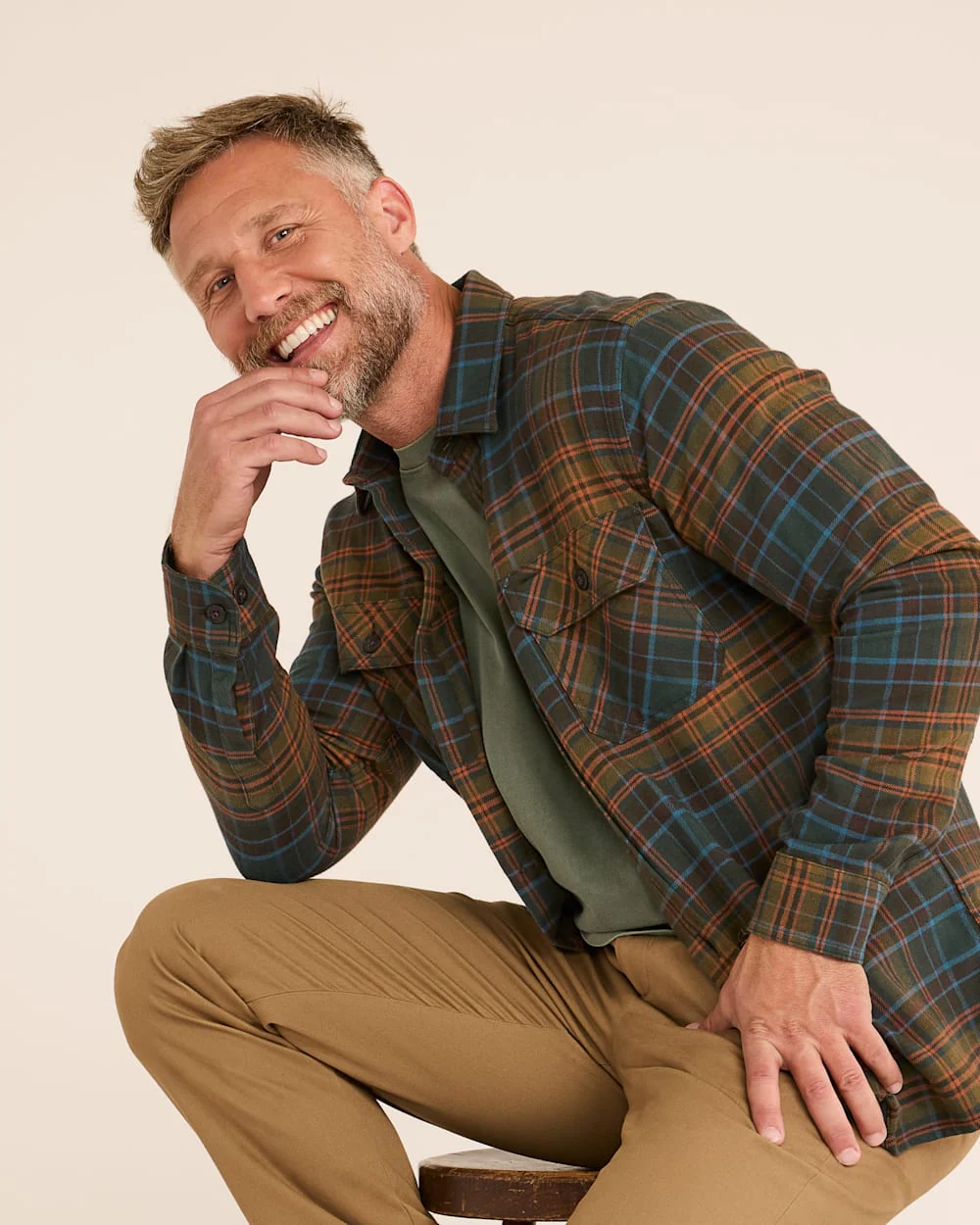 MEN'S PLAID BURNSIDE DOUBLEBRUSHED FLANNEL SHIRT