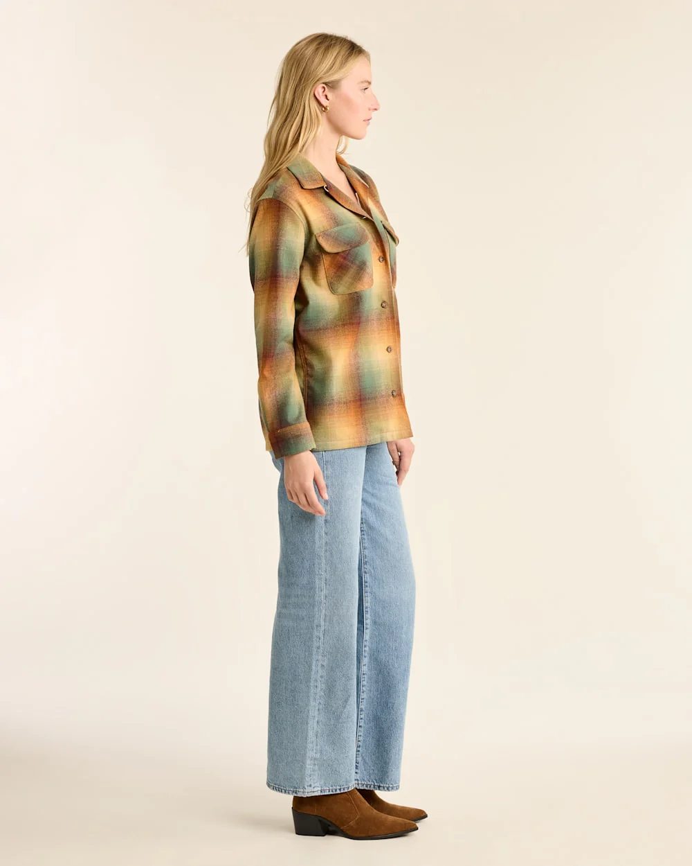WOMEN'S PLAID BOYFRIEND BOARD SHIRT