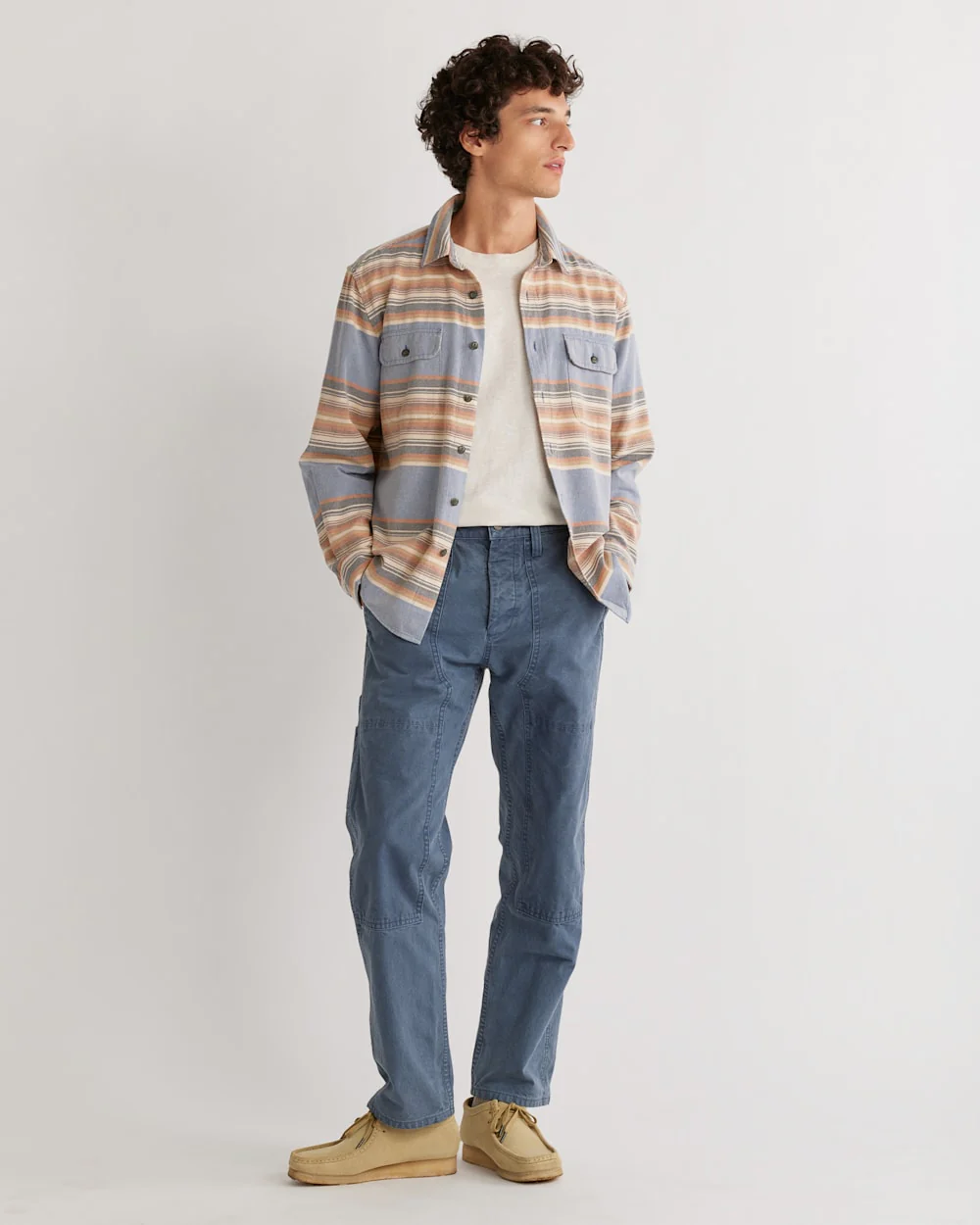 MEN'S STRIPED BEACH SHACK COTTON SHIRT