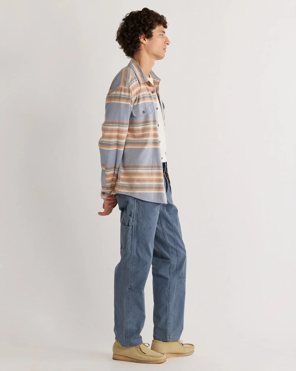MEN'S STRIPED BEACH SHACK COTTON SHIRT