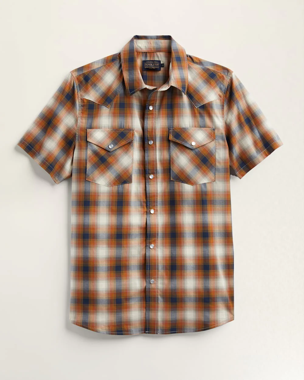 MEN'S PLAID SHORT-SLEEVE BISHOP COTTON SHIRT