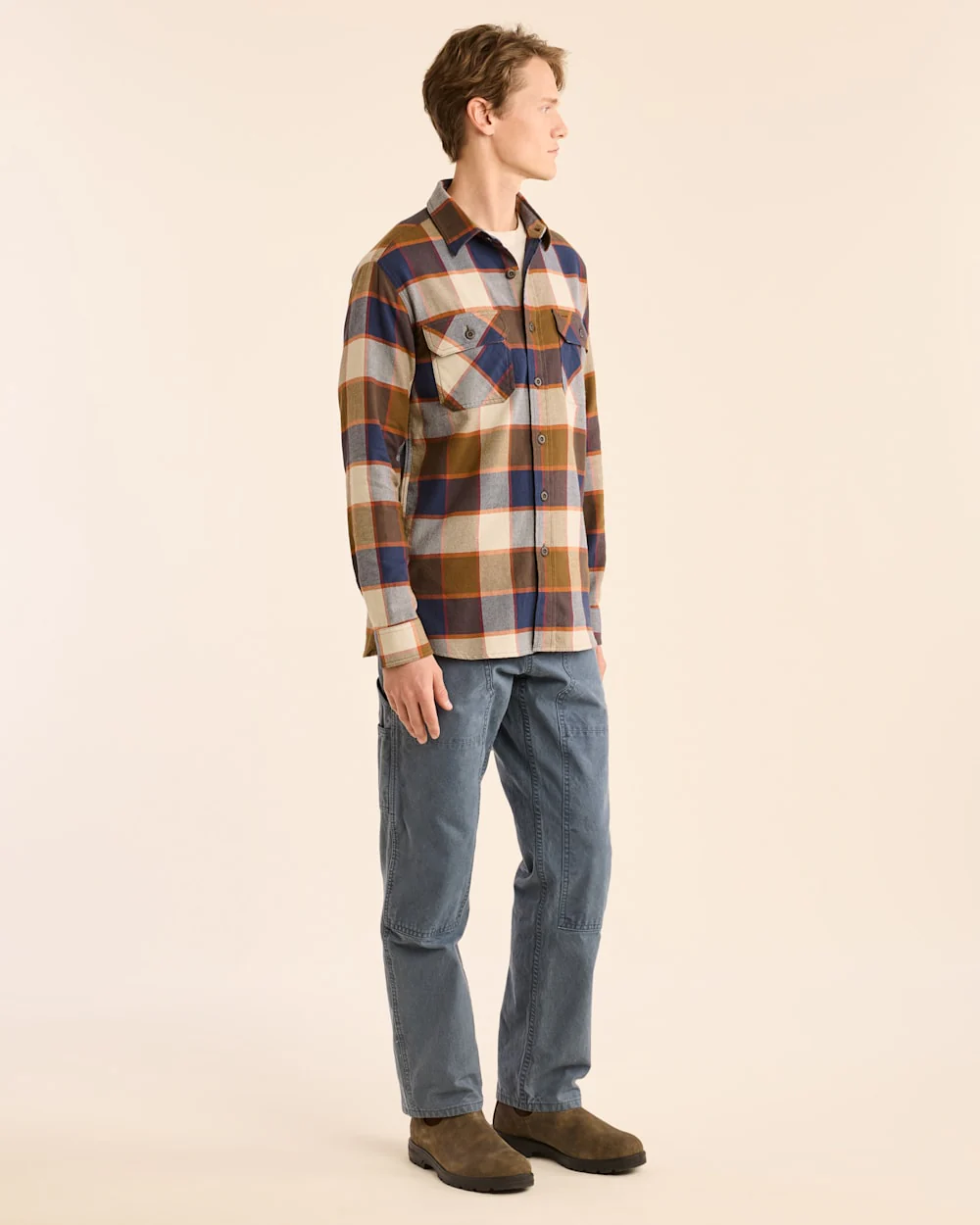 MEN'S PLAID BURNSIDE DOUBLEBRUSHED FLANNEL SHIRT