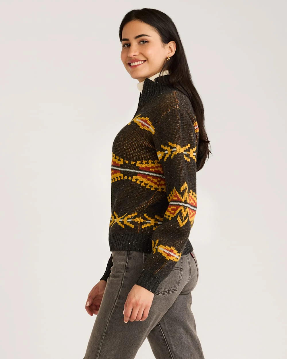 WOMEN'S QUARTER-ZIP MERINO SWEATER