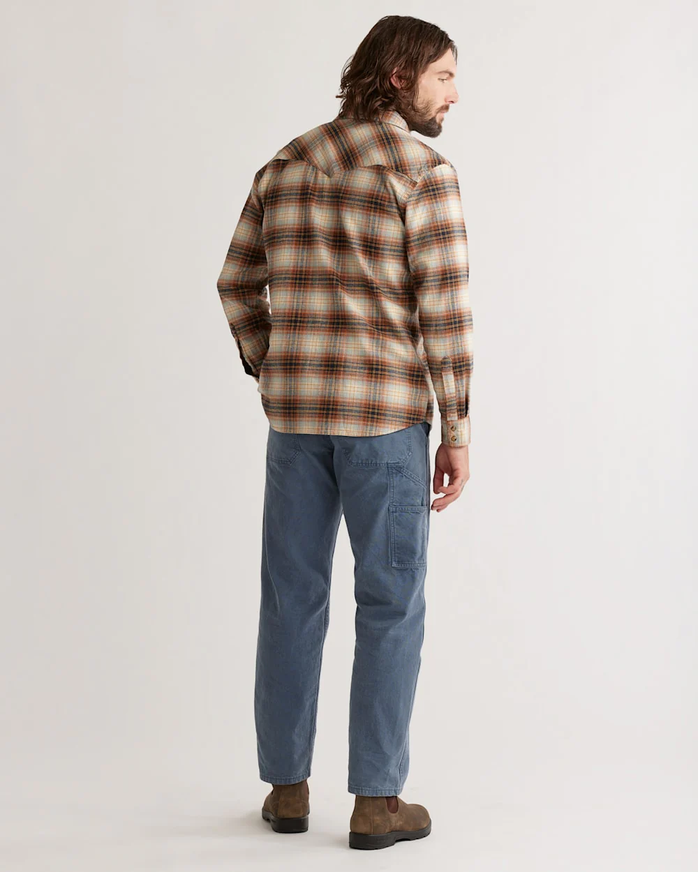 MEN'S PLAID WYATT SNAP-FRONT COTTON SHIRT