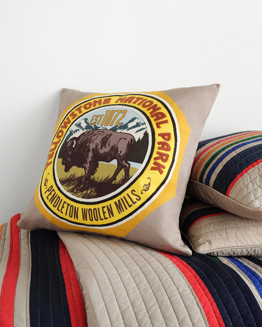 YELLOWSTONE NATIONAL PARK PATCH PILLOW