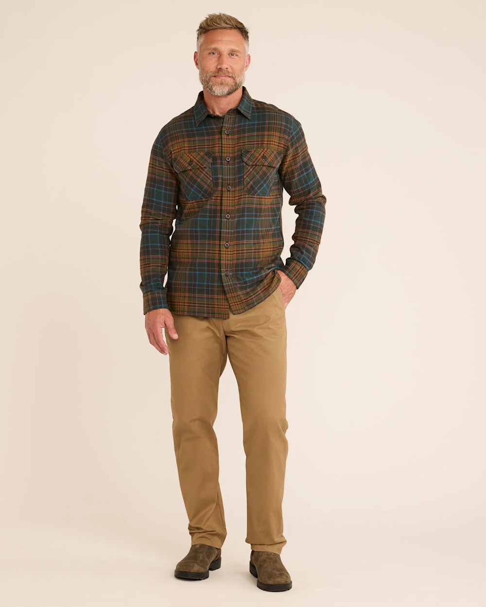 MEN'S PLAID BURNSIDE DOUBLEBRUSHED FLANNEL SHIRT