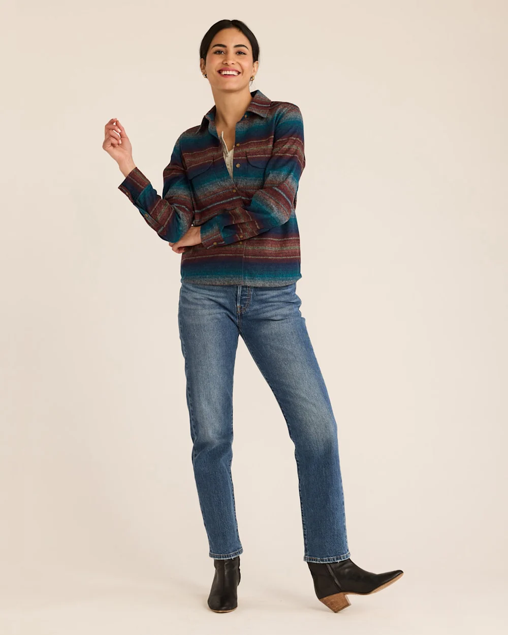 WOMEN'S STRIPED BOARD SHIRT