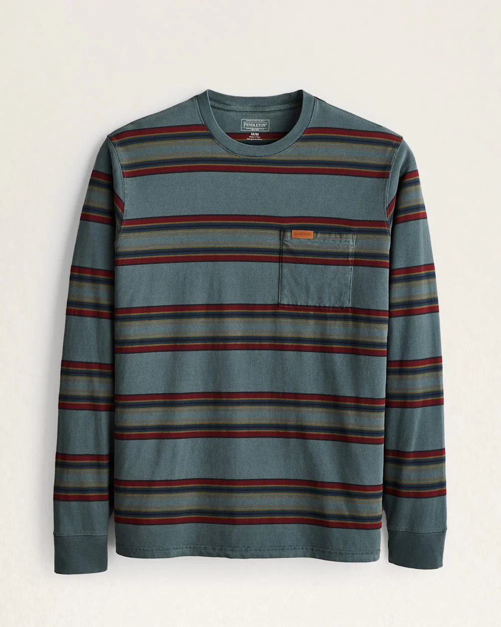 MEN'S LONG-SLEEVE STRIPED DESCHUTES POCKET TEE