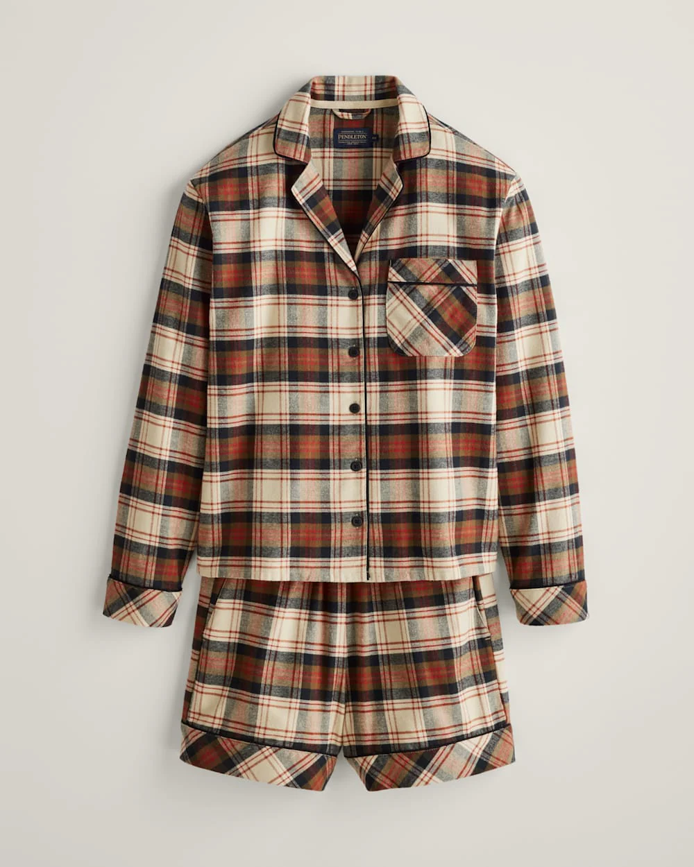 WOMEN'S PLAID FLANNEL PAJAMA SHORT SET
