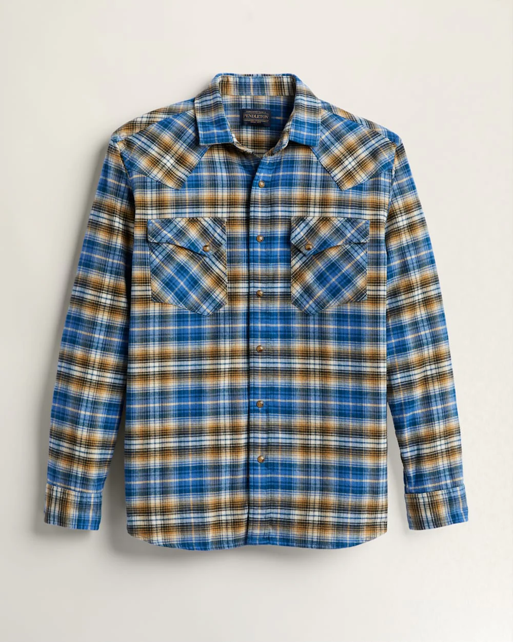 MEN'S PLAID WYATT SNAP-FRONT COTTON SHIRT