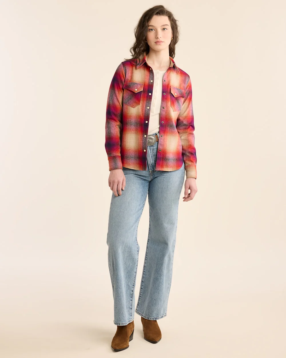 WOMEN'S PLAID GAMBLER SHIRT