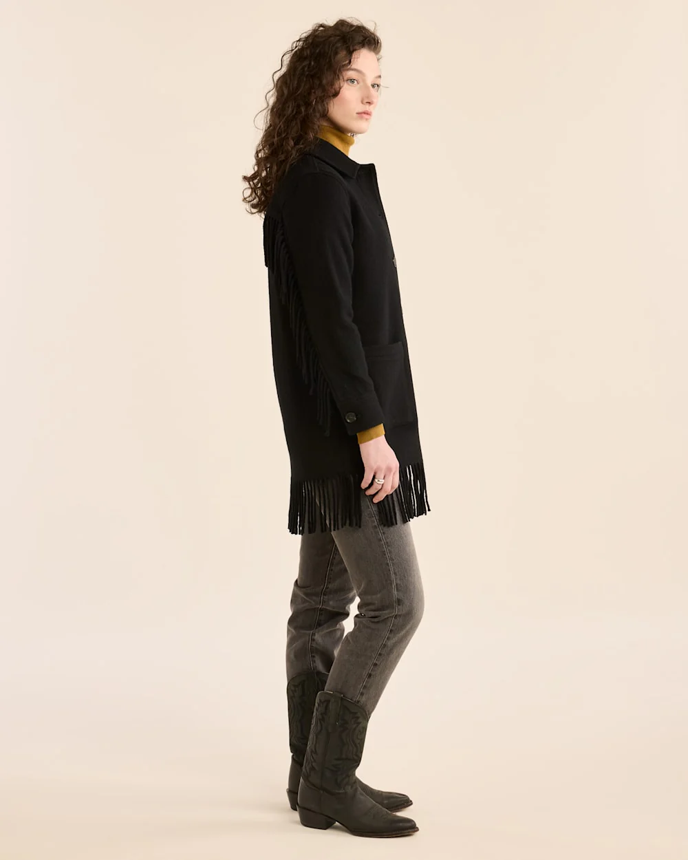 WOMEN'S JOLENE WOOL FRINGED JACKET