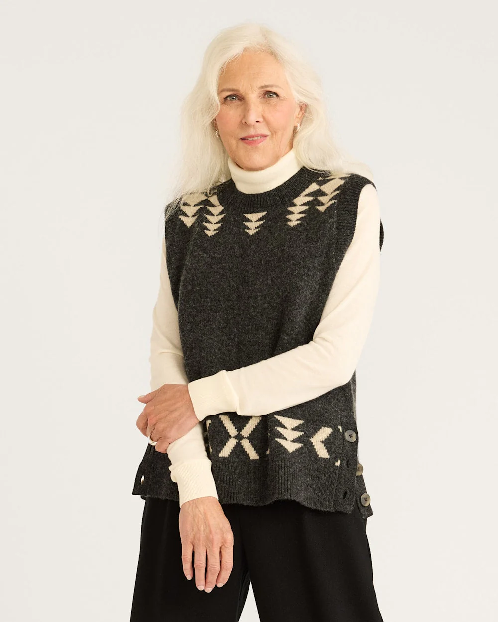 WOMEN'S RELAXED FIT LAMBSWOOL VEST