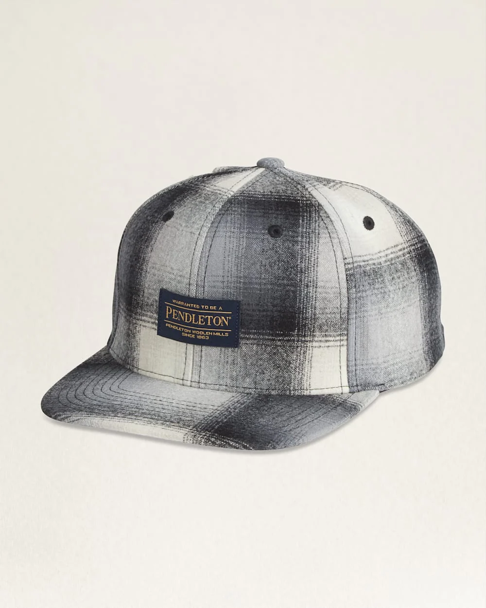 PLAID FLAT BRIM HAT