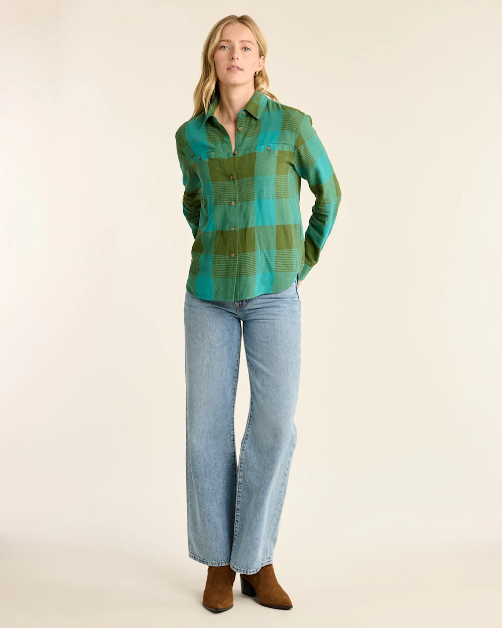 WOMEN'S ADLEY LINEN-BLEND SHIRT