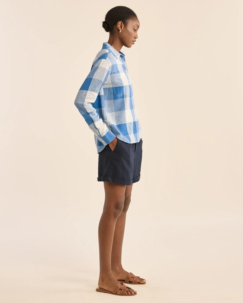 WOMEN'S ADLEY LINEN-BLEND SHIRT