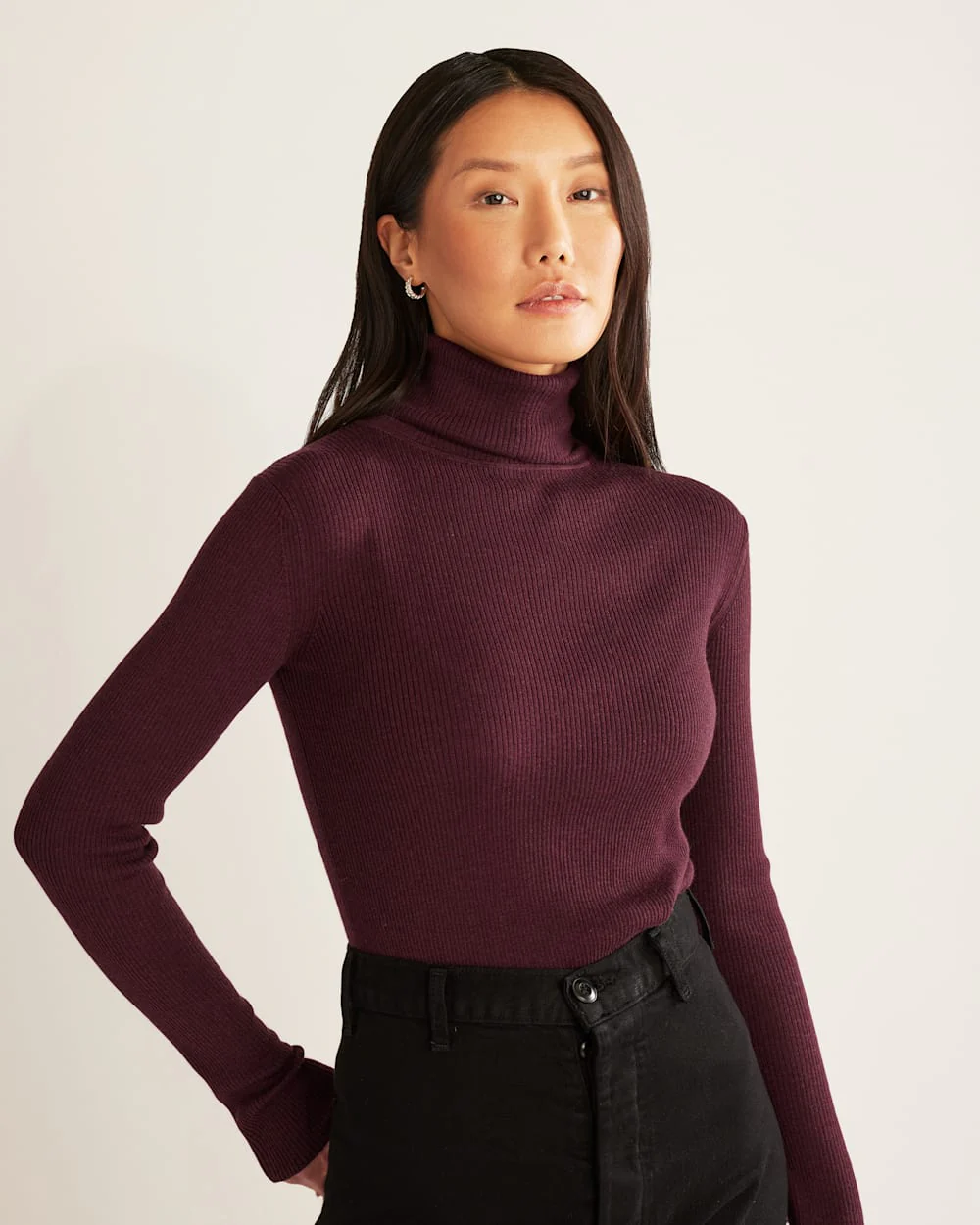 WOMEN'S FITTED MERINO TURTLENECK